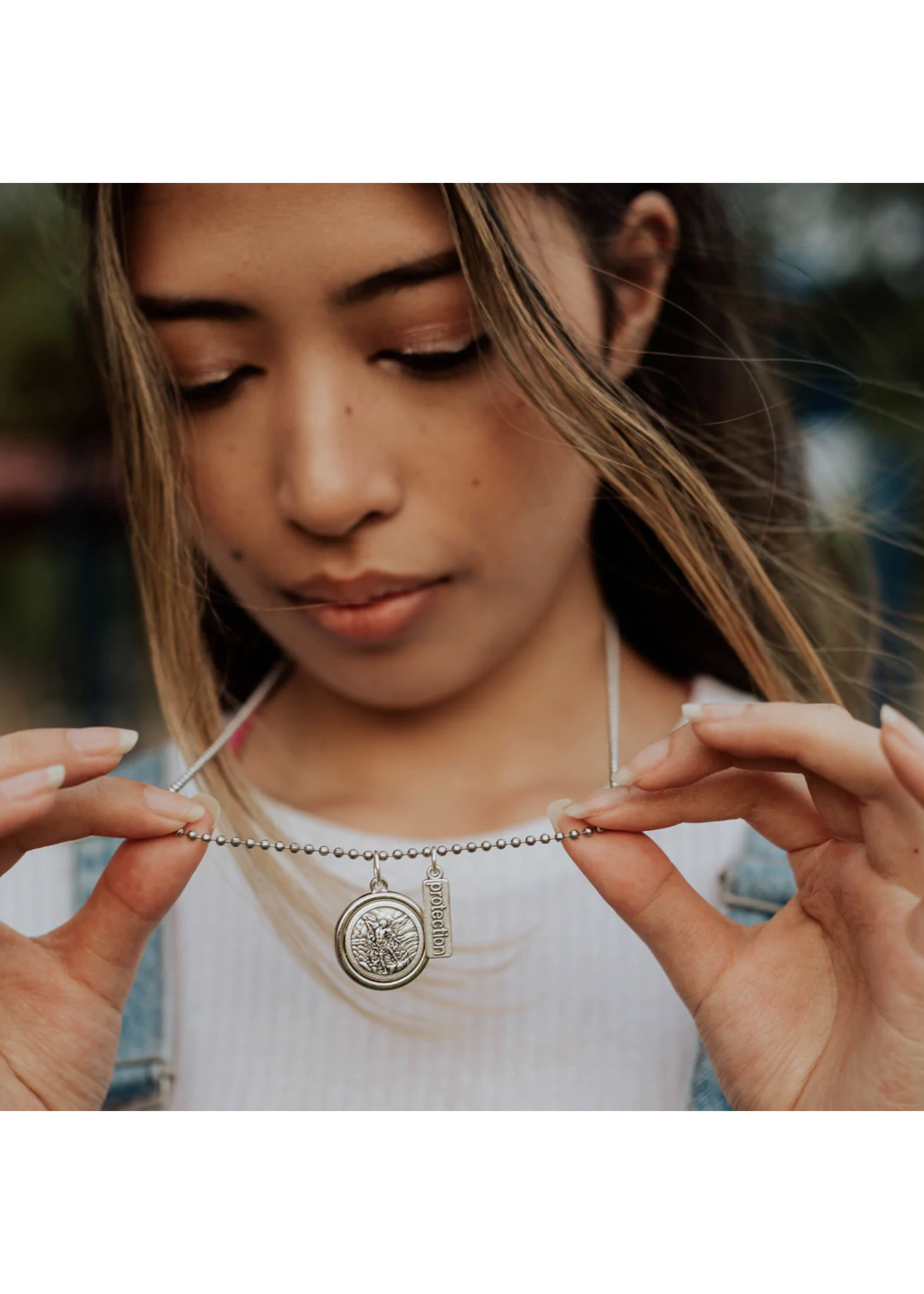 My Saint My Hero New Beginnings Necklace - St Michael + St Christopher