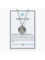 My Saint My Hero Archangel Michael & Saint Christopher Protection Armor of Faith Necklace - Bead Ball Chain