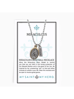 My Saint My Hero Miraculous Medal Bead Ball Necklace