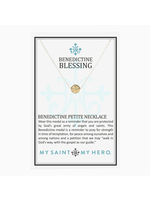 My Saint My Hero Benedictine Blessing Petite Necklace - gold