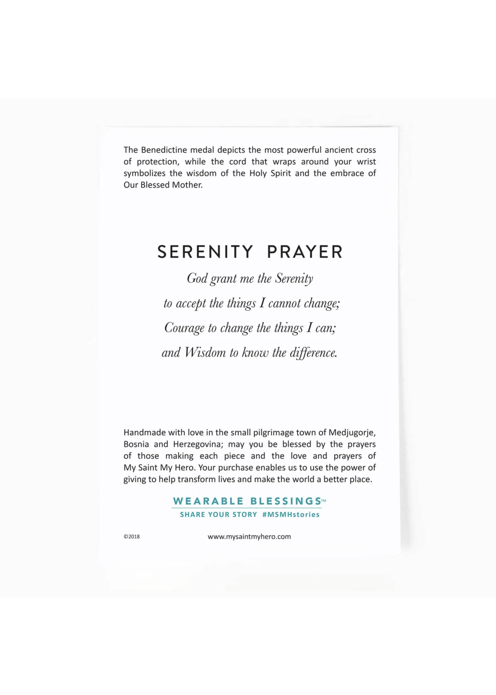 My Saint My Hero Serenity Benedictine Silver-tone Blessing Bracelet - black