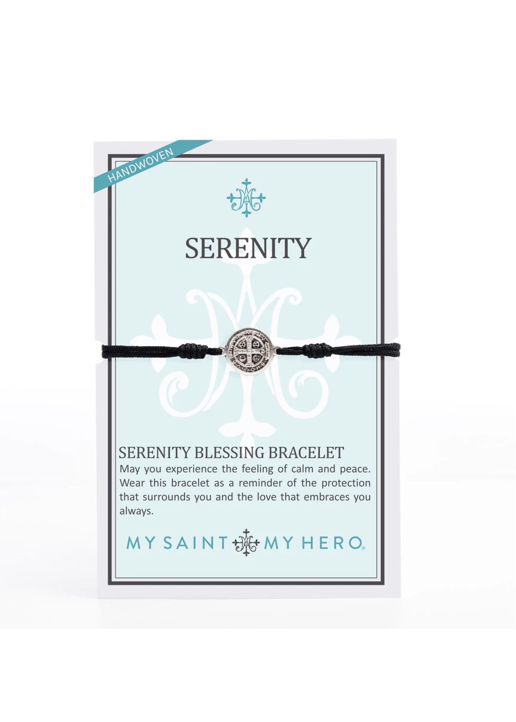 My Saint My Hero Serenity Benedictine Silver-tone Blessing Bracelet - black