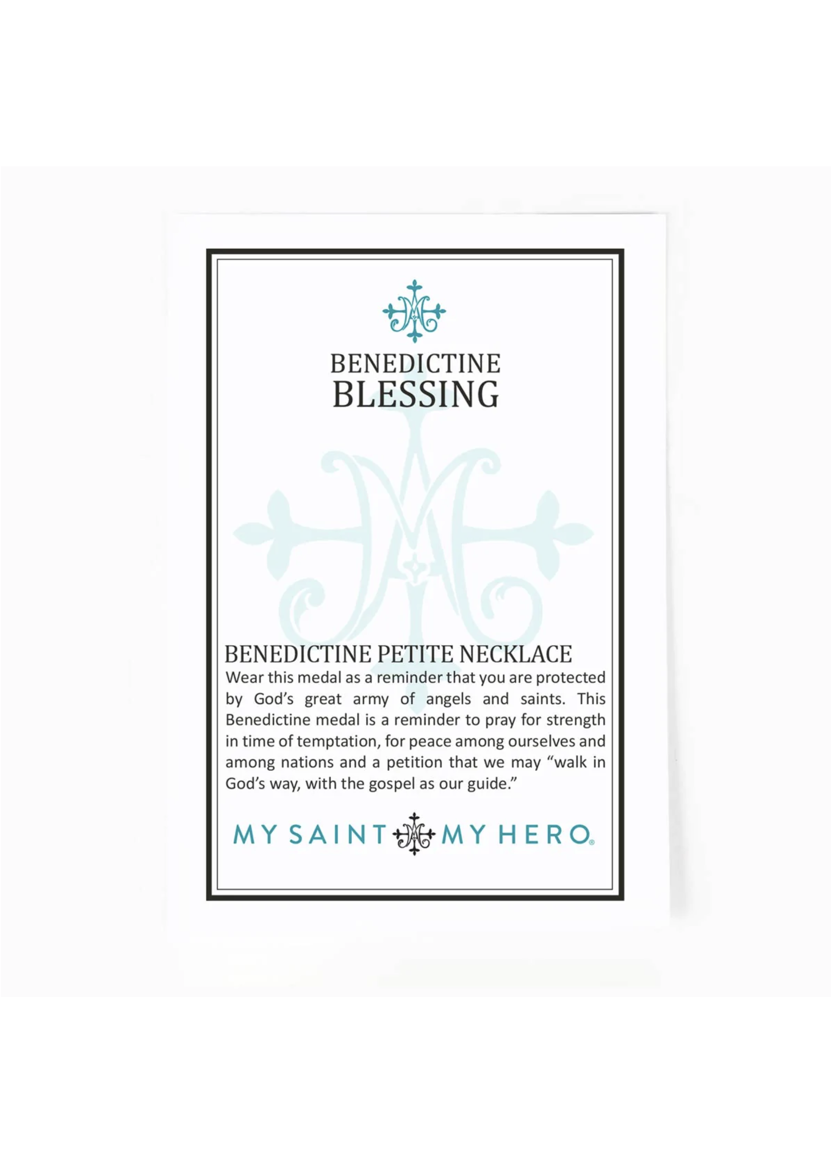 My Saint My Hero Benedictine Blessing Petite Necklace - Sterling Silver