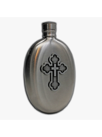 Holy Cross Oval Stainless Steel Flask