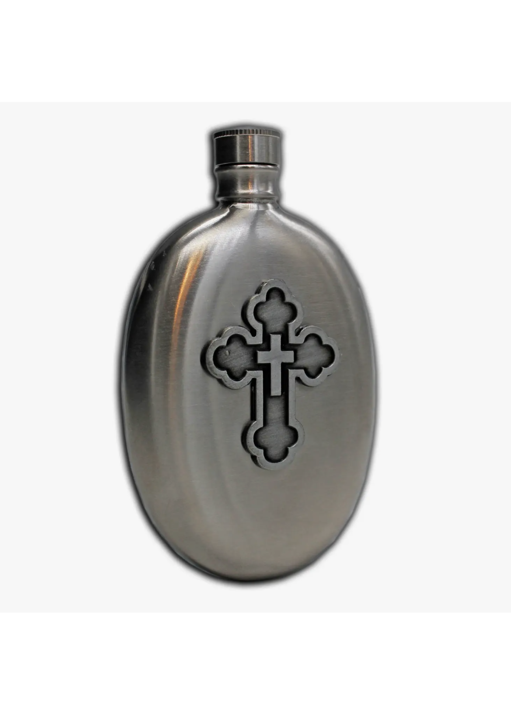 Holy Cross Oval Stainless Steel Flask