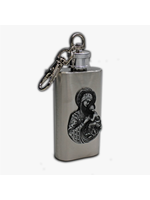 Madonna and Child Stainless Steel Holy Water Flask