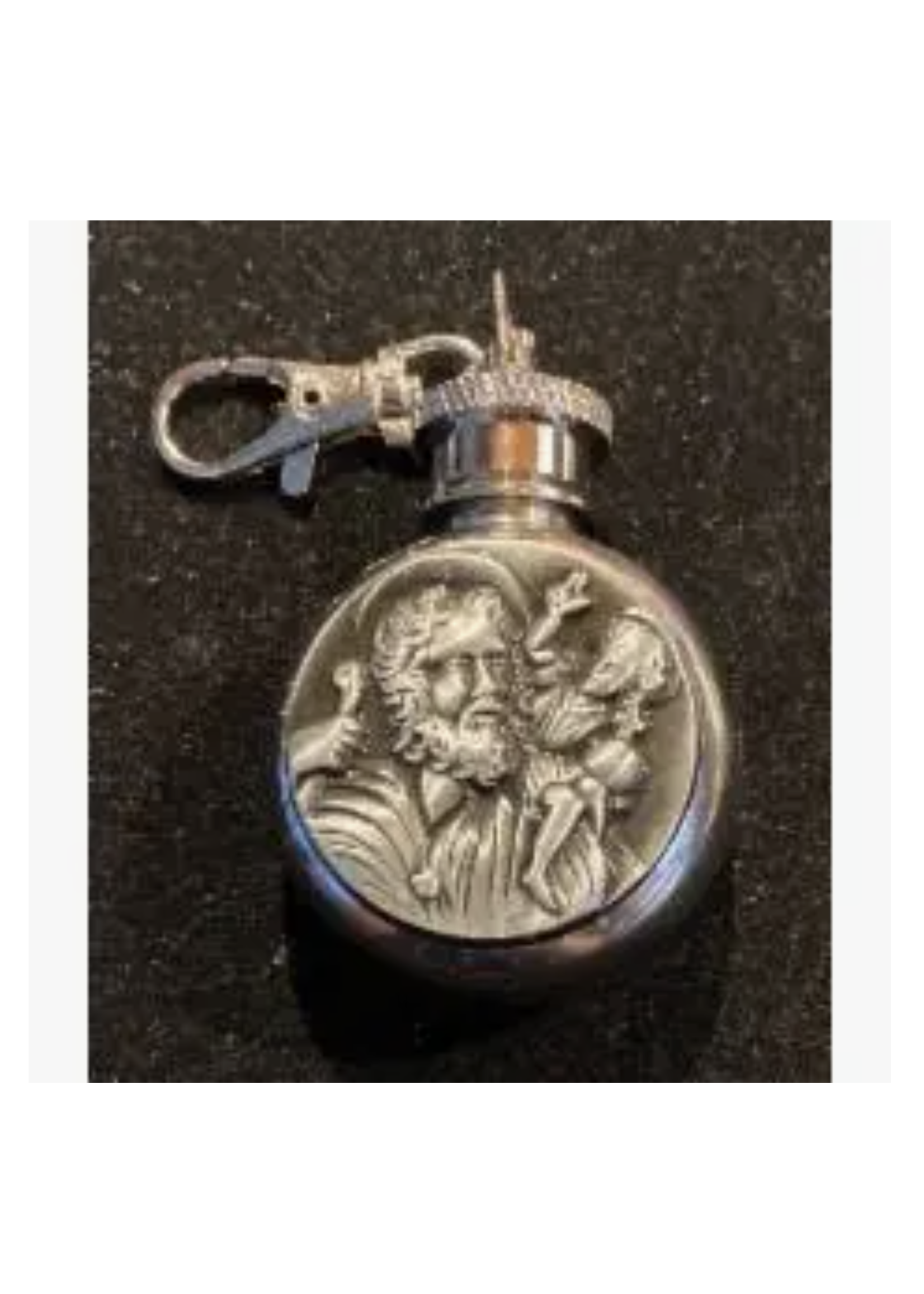 Saint Christopher Stainless Steel Holy Water Flask