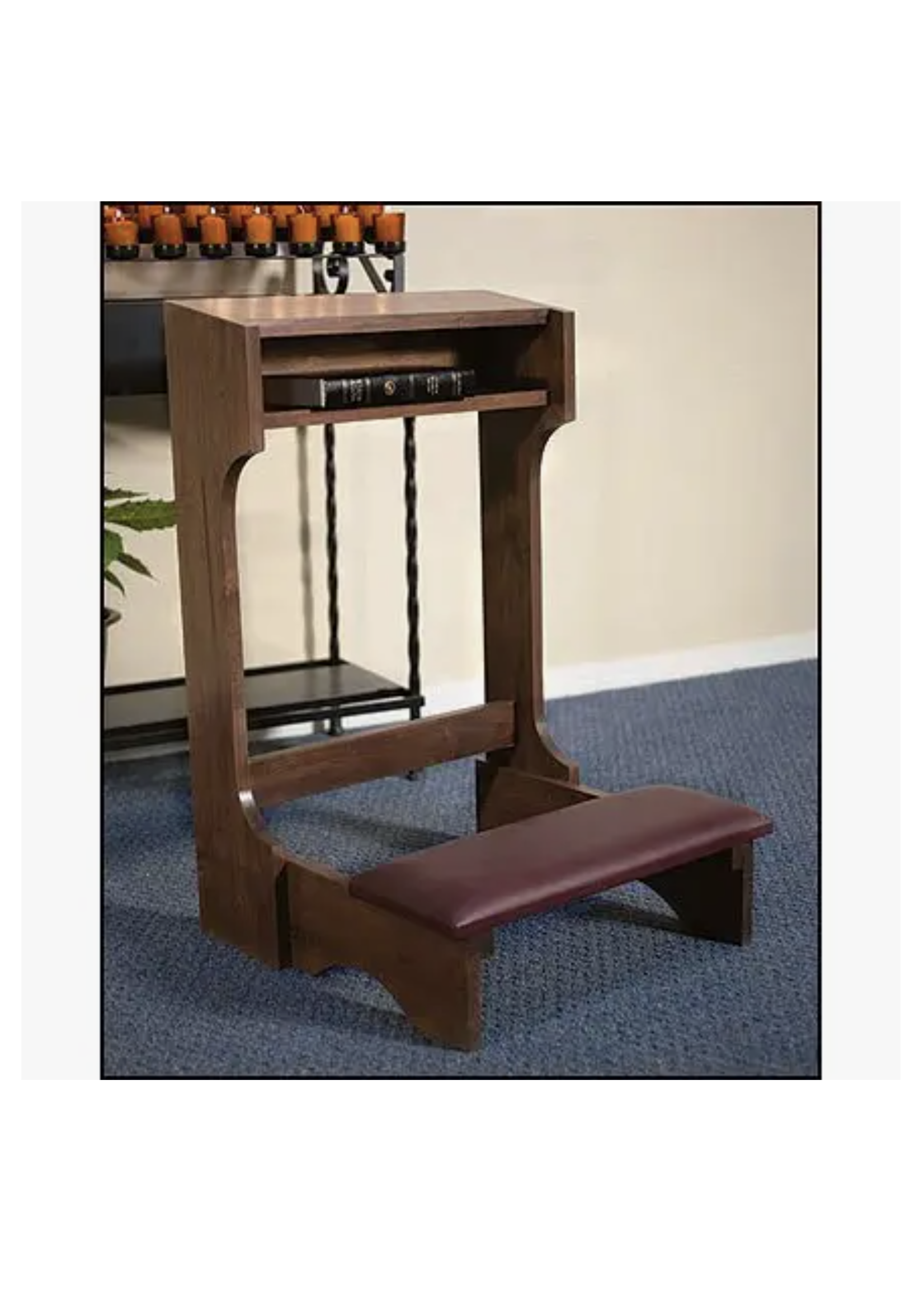 Padded Kneeler -Walnut Stain