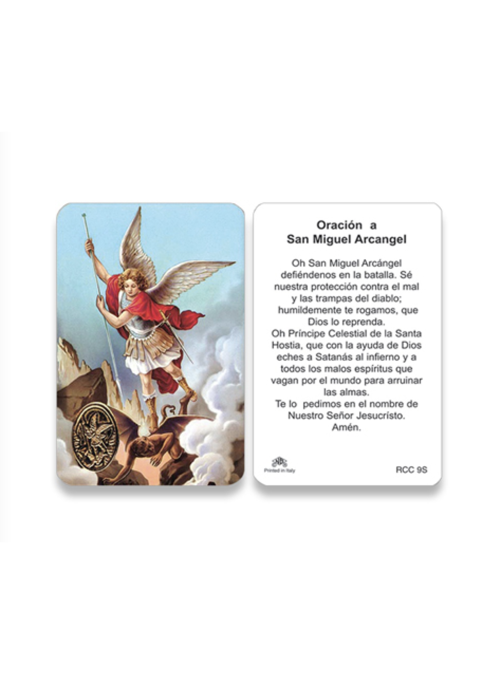 Arcangel San Miguel | Oracion a San Miguel Arcangel | Prayer Card For The  Prayer to Saint Michael the Archangel in Spanish