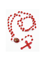 Sacred Heart of Jesus Red Plastic Rosary