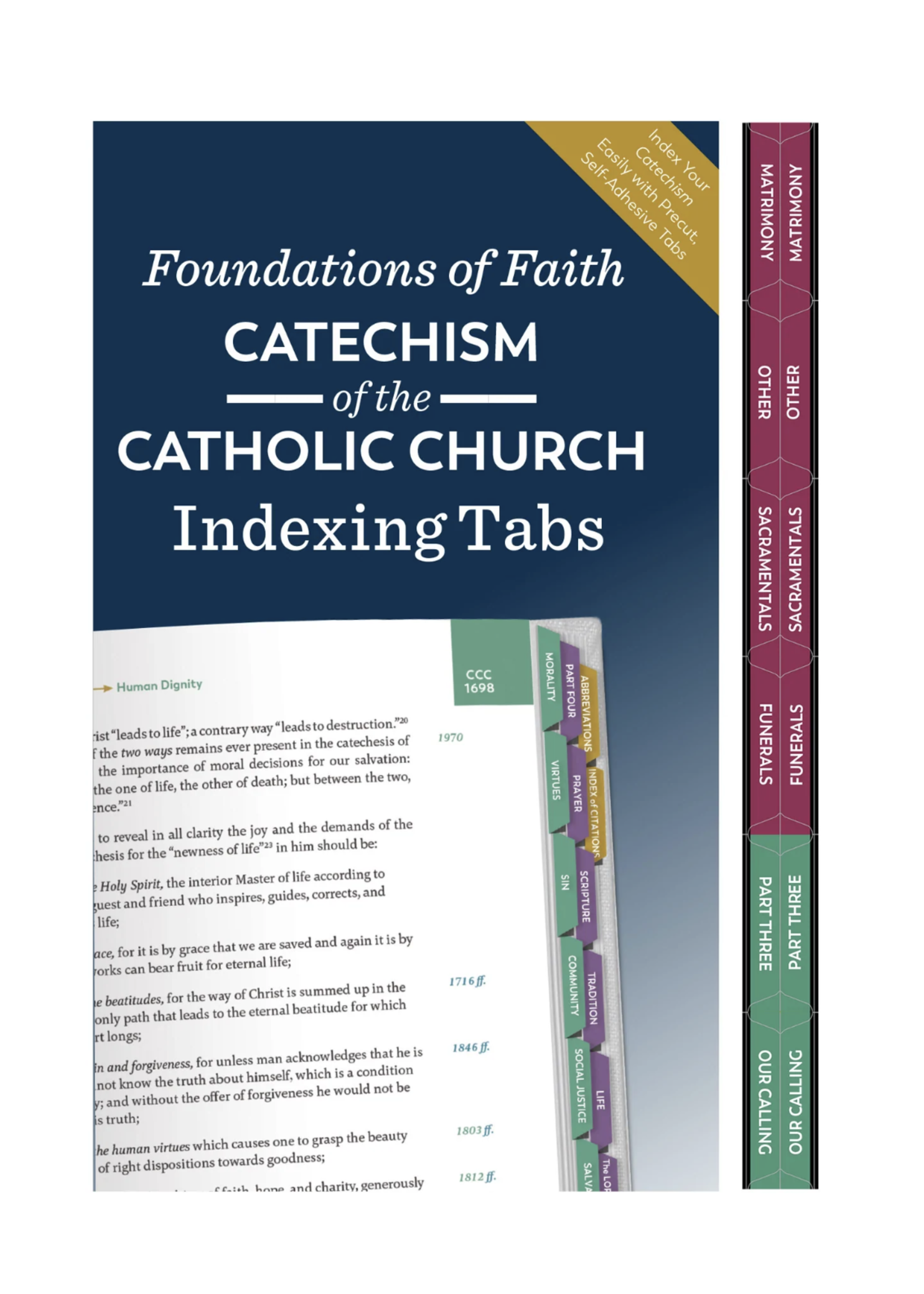 Ascension Press Foundations of Faith Catechism of the Catholic Church Indexing Tabs
