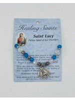 Saint Lucy Healing Saints Blue Glass Bracelet