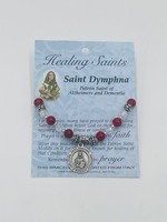 Saint Dymphna Healing Saints Red Glass Bracelet