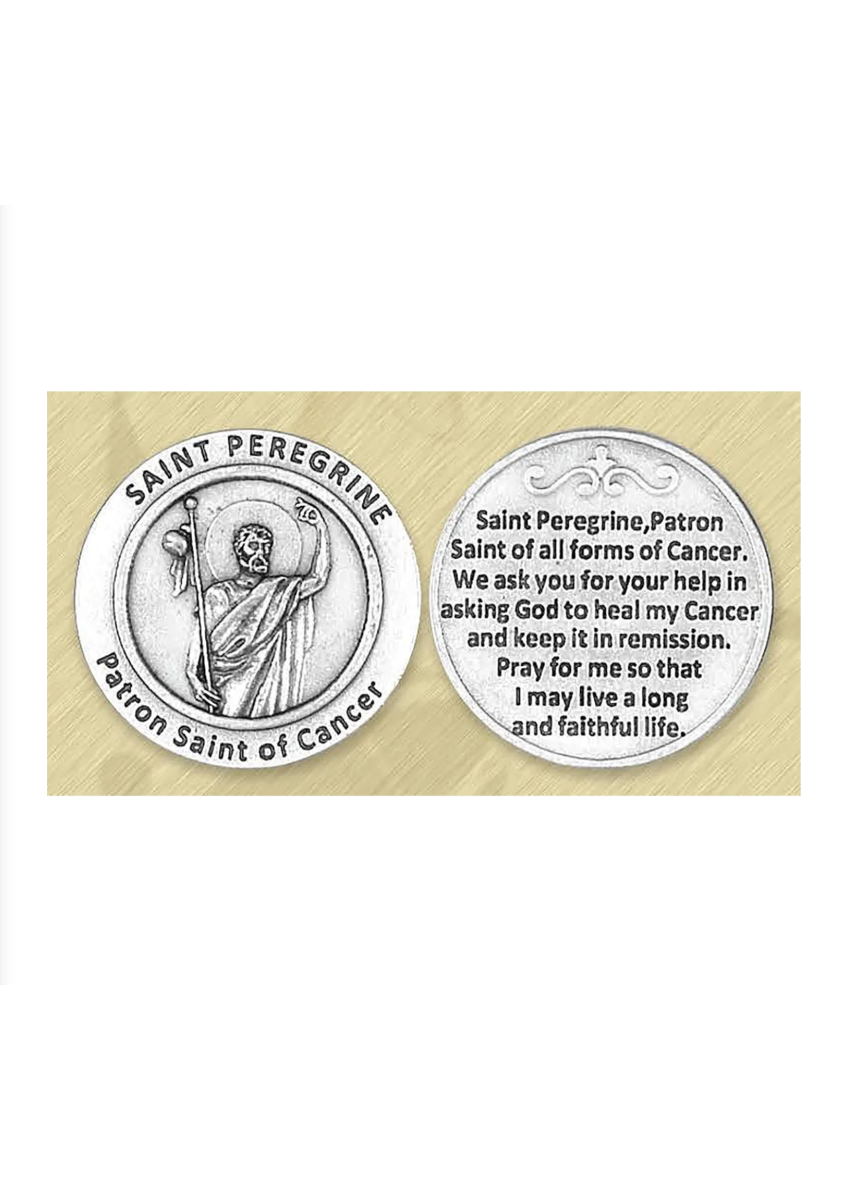 St Peregrine pocket prayer token/coin