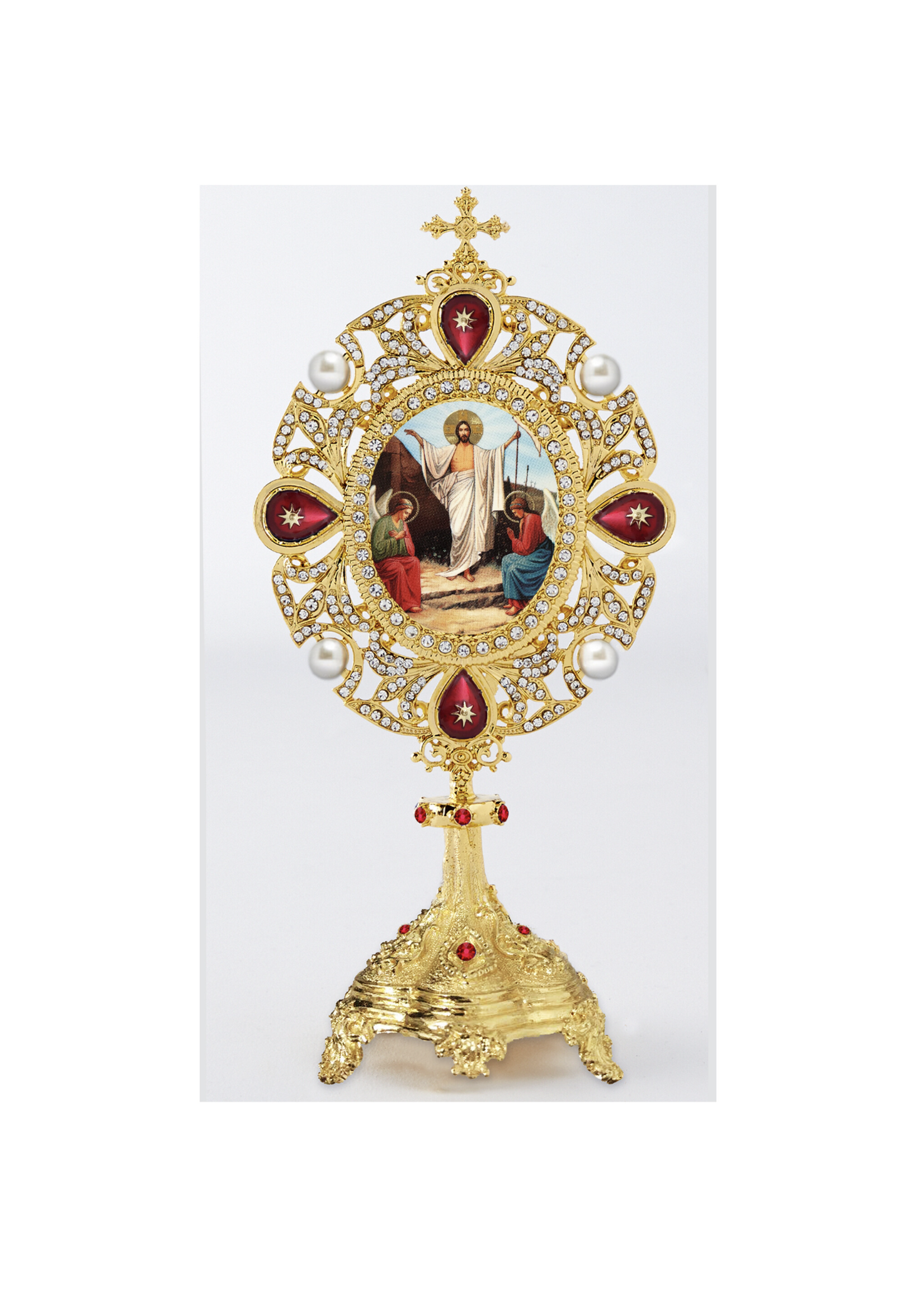 Resurrection of Christ Jesus Monstrance - Reliquary Style Icon Shrine