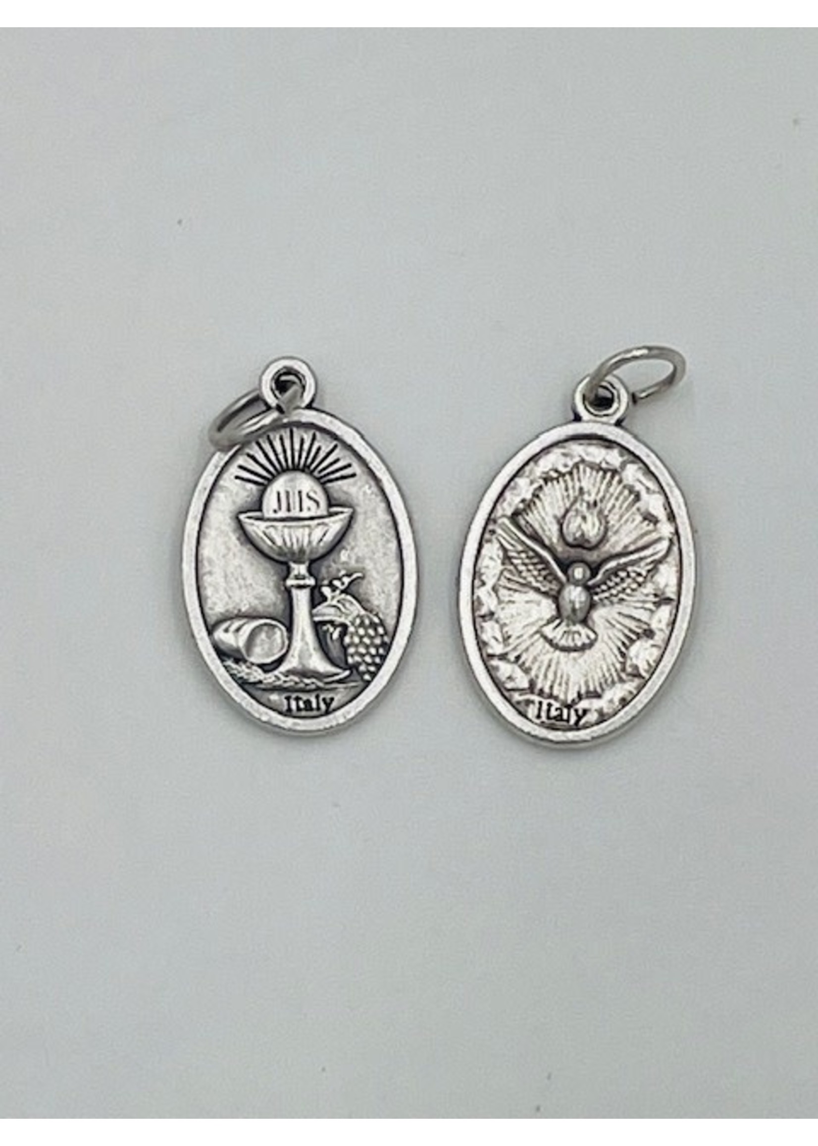 First Holy Communion Silver tone medal