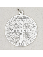 4 inch Silver Tone Premium St. Benedict Medal