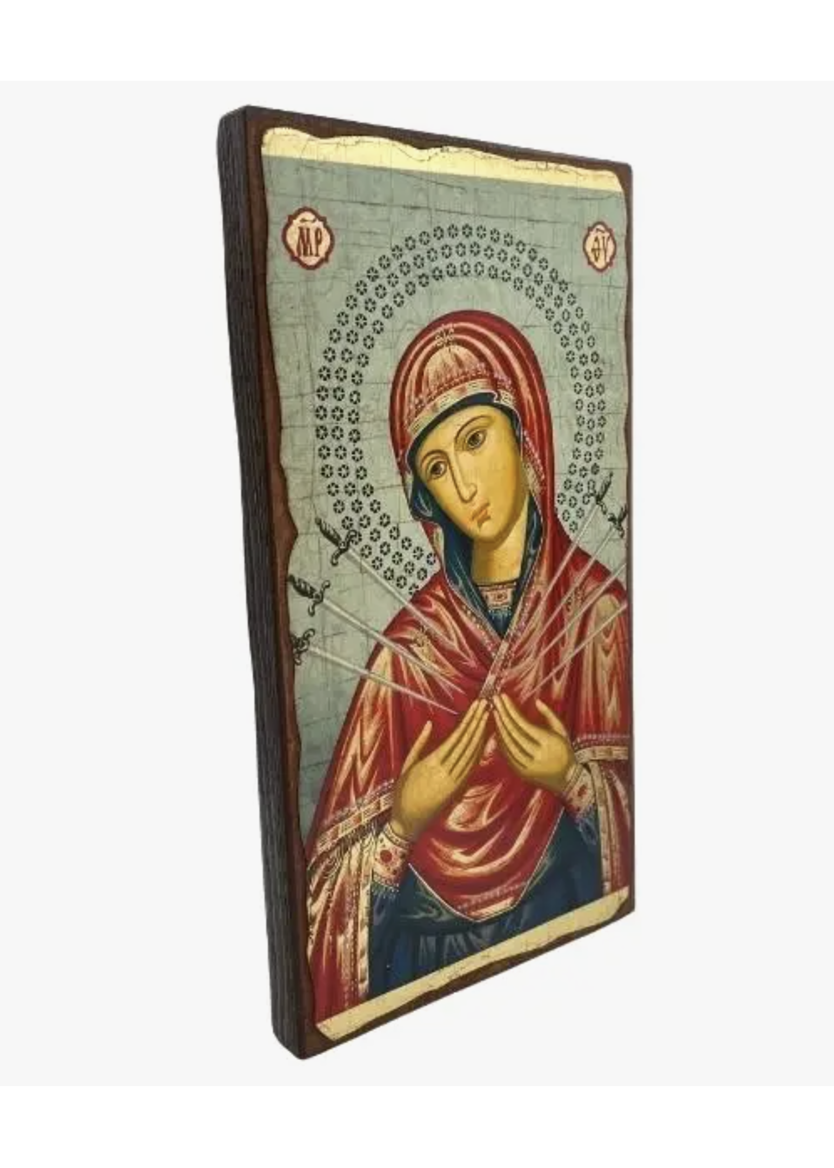 Virgin Mary with Seven Swords Silk Screen Icon