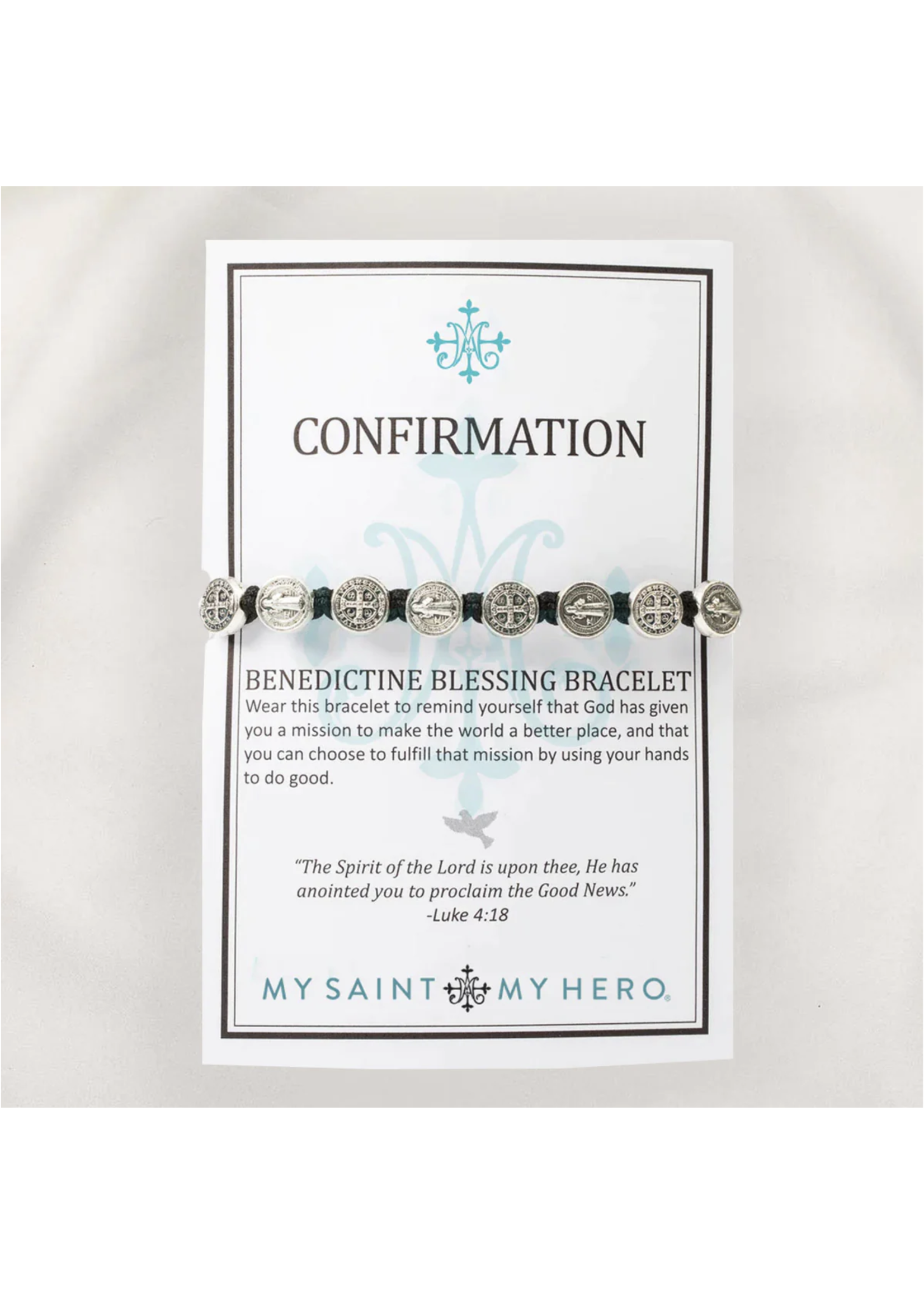 My Saint My Hero Confirmation Benedictine Blessing Bracelet - Tan