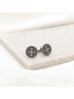 My Saint My Hero Benedictine Cuff Links - Silver tone