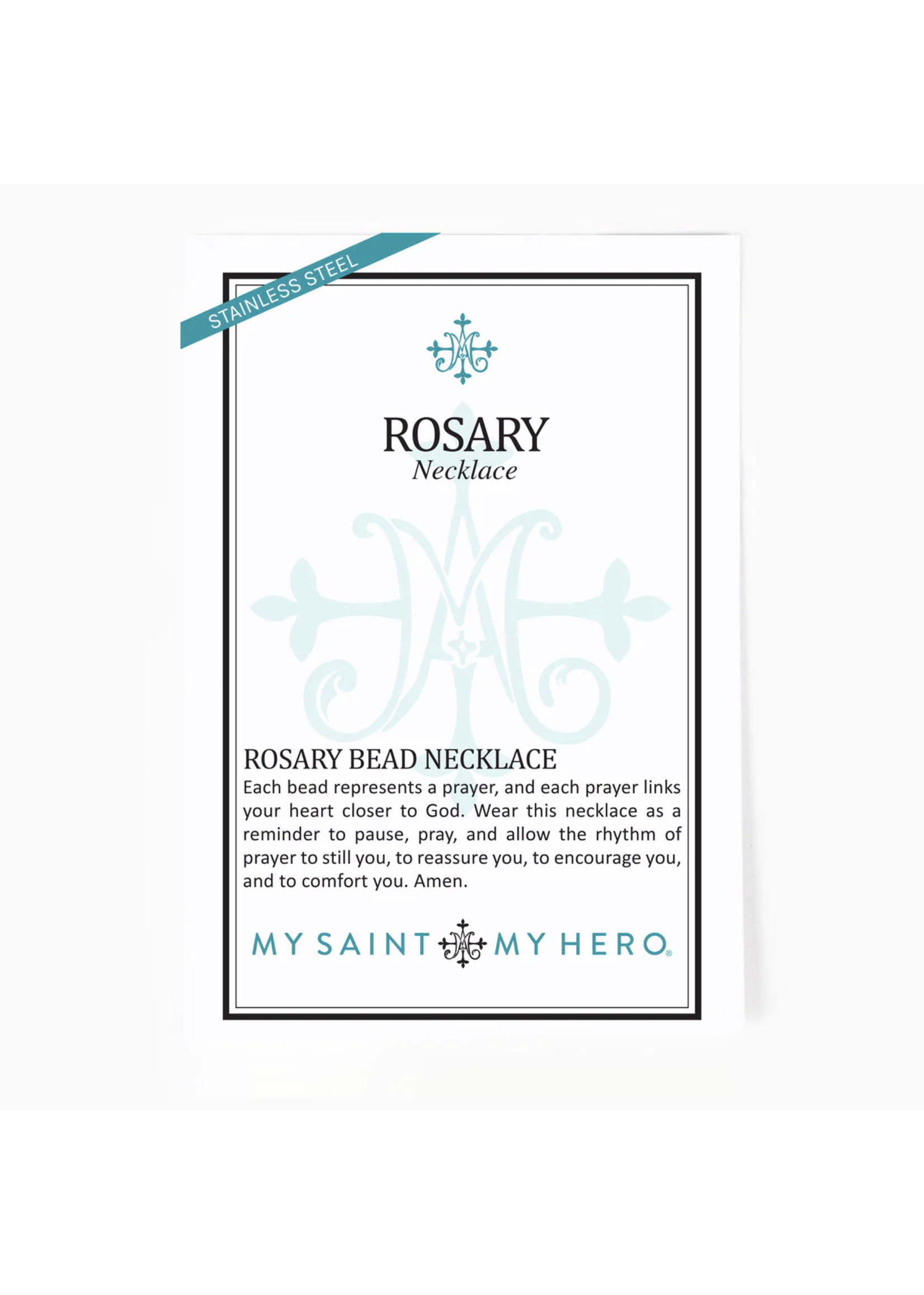 My Saint My Hero Rosary Necklace Stainless Steel