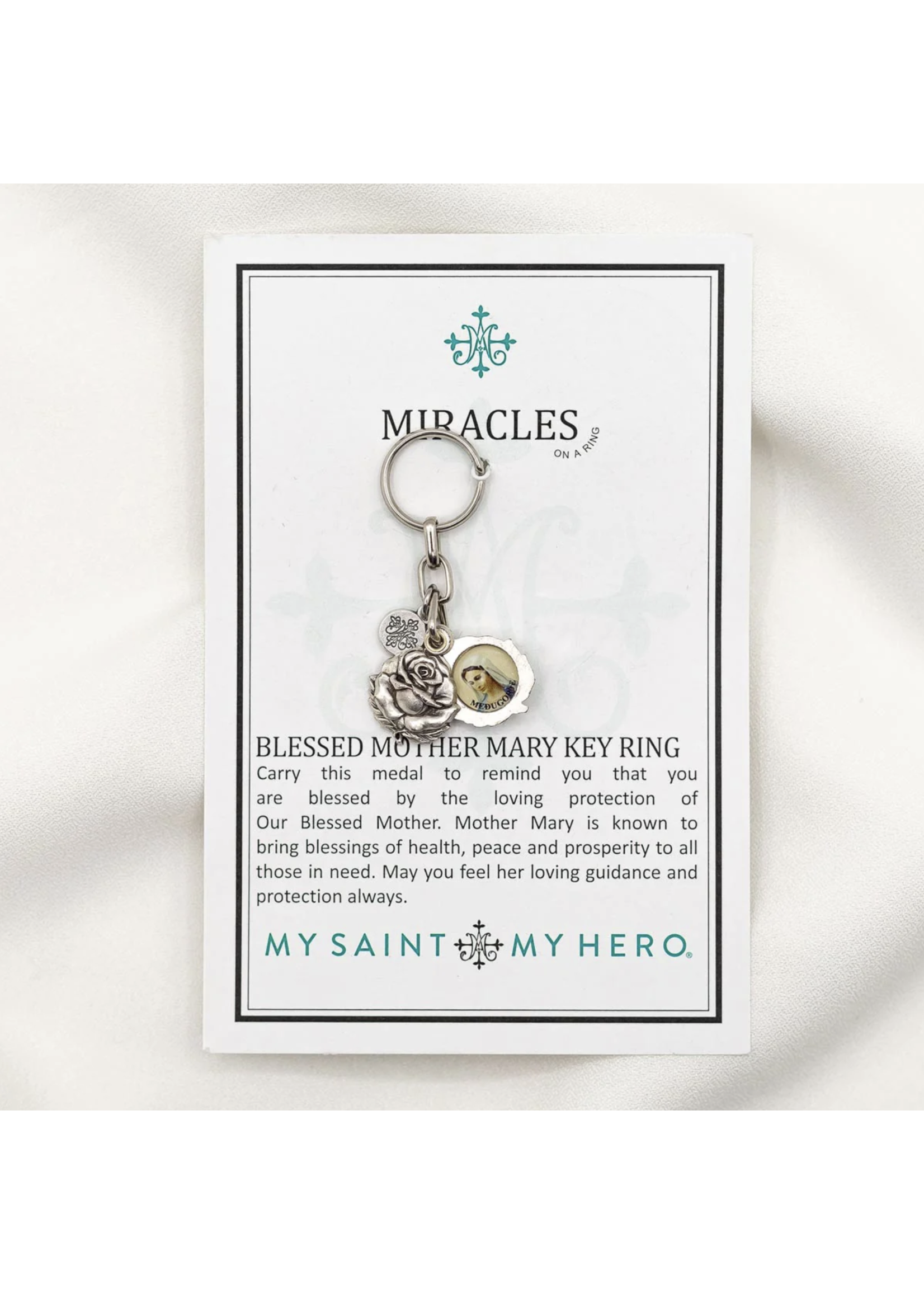 My Saint My Hero Mother Mary Rose Key Ring