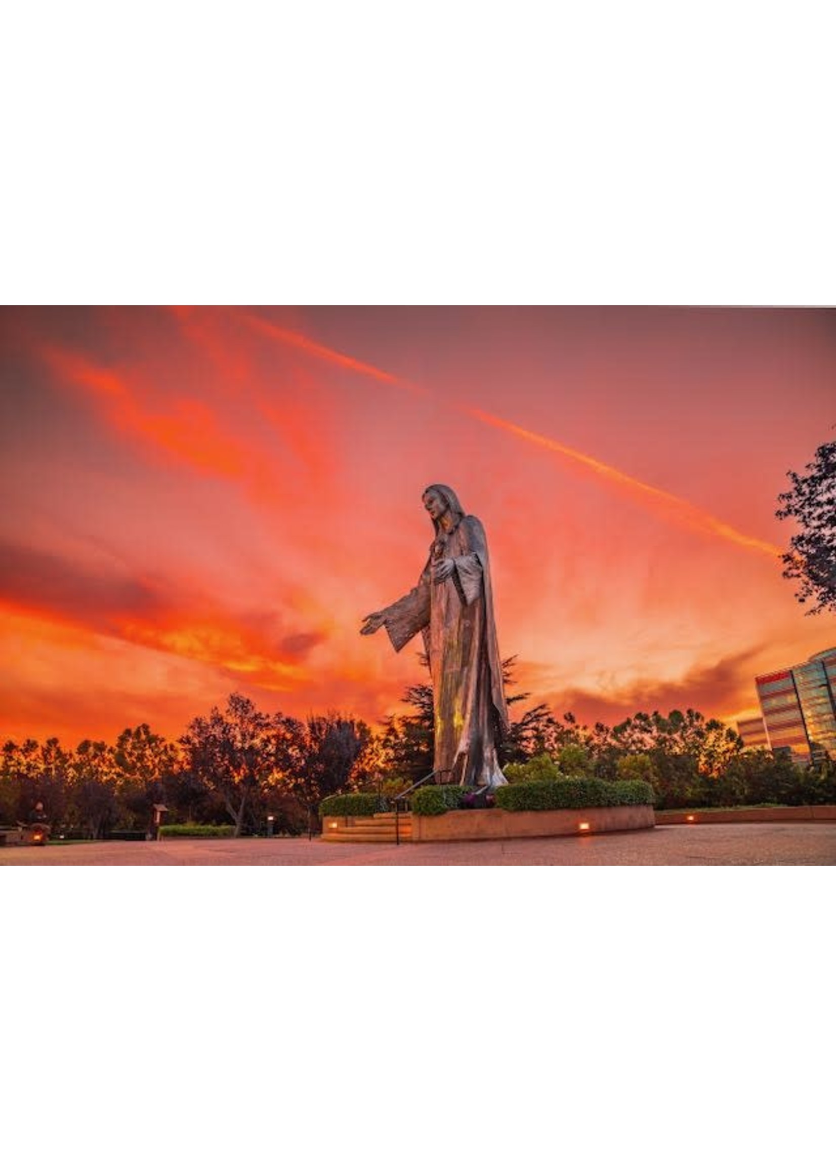 Shrine Statue Sunset Photo Print