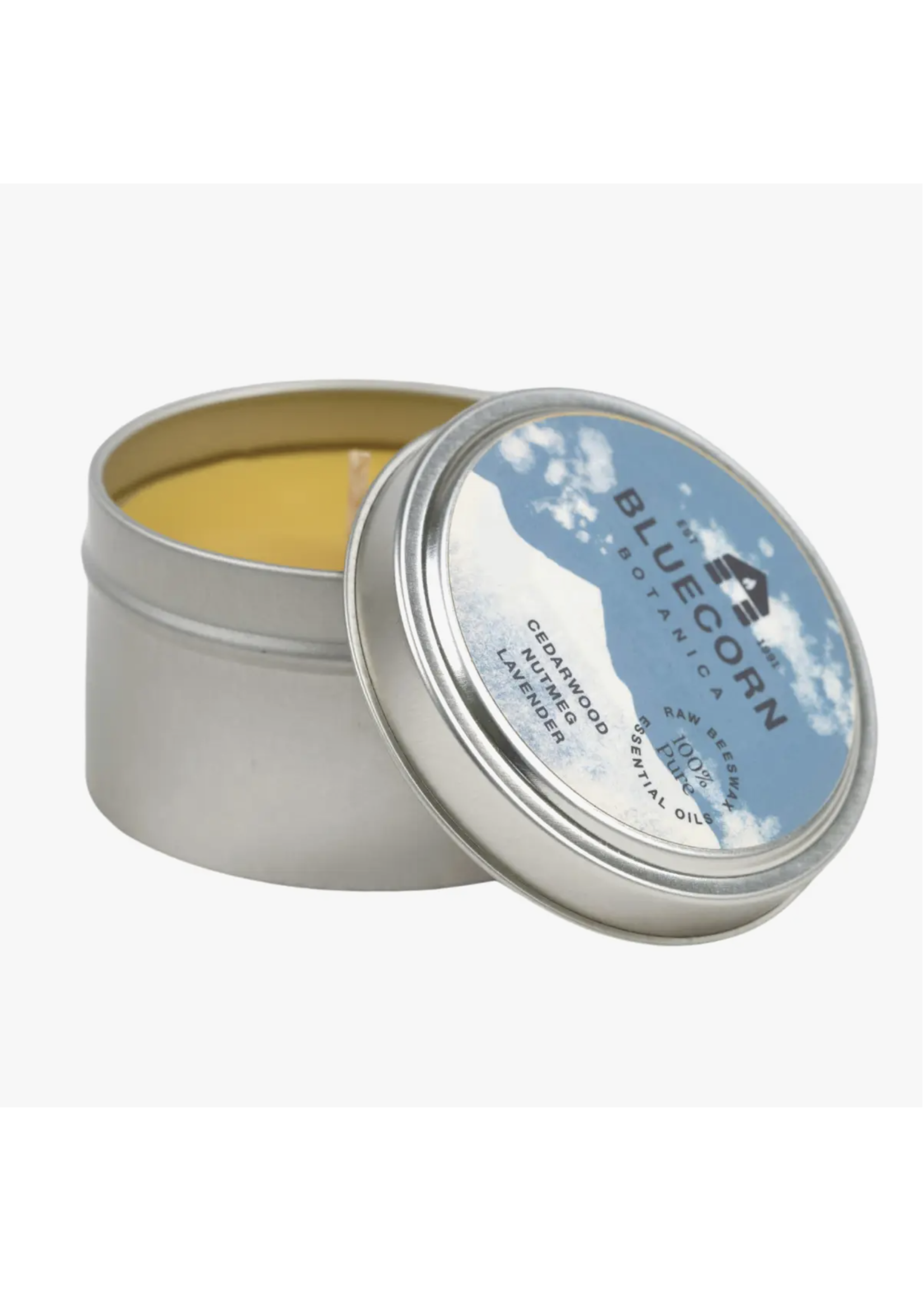 Botanica Beeswax Candle | Travel Tin  Cedarwood & Nutmeg & Lavender