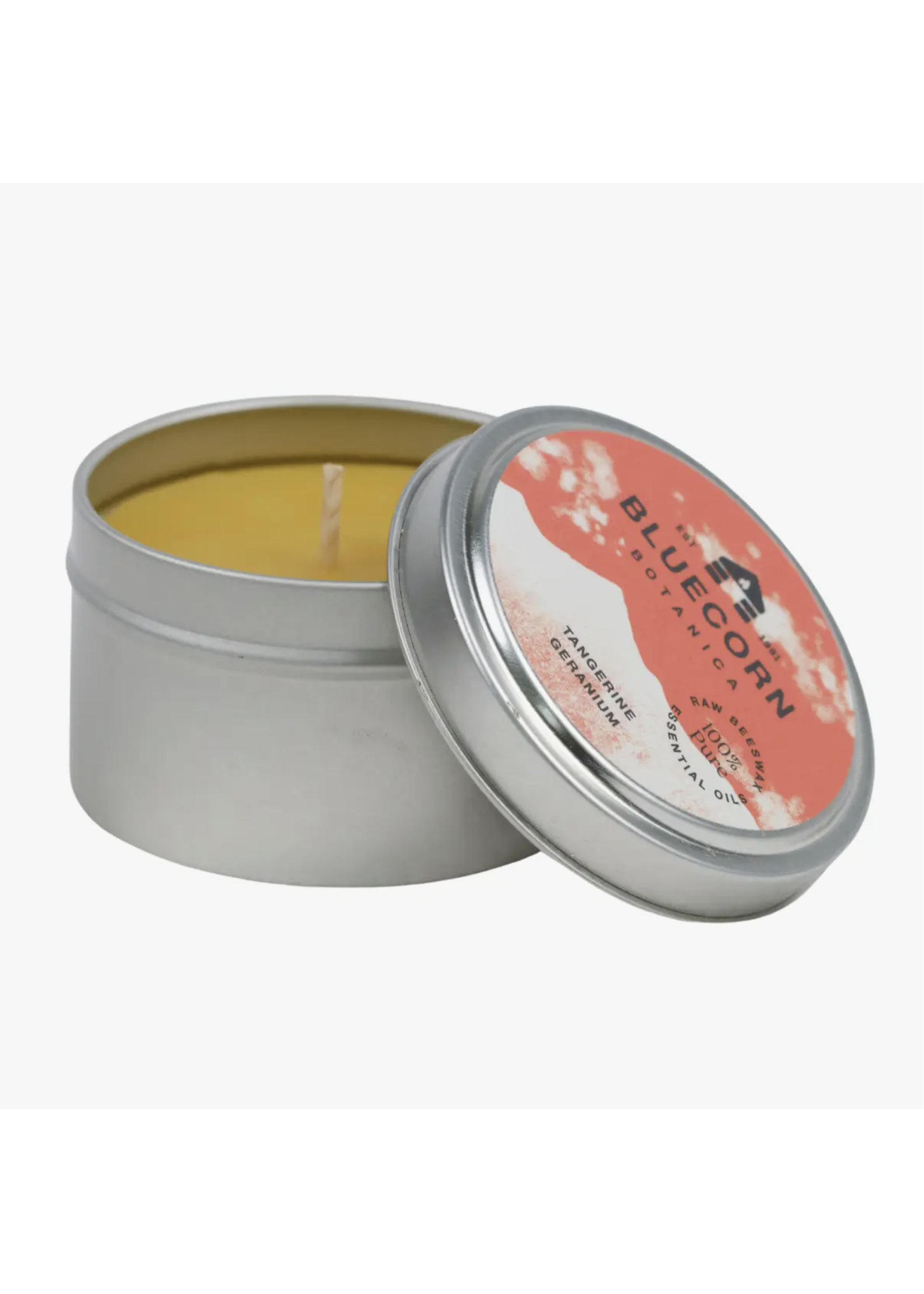Botanica Beeswax Candle | Travel Tin  Tangerine & Geranium  6 oz