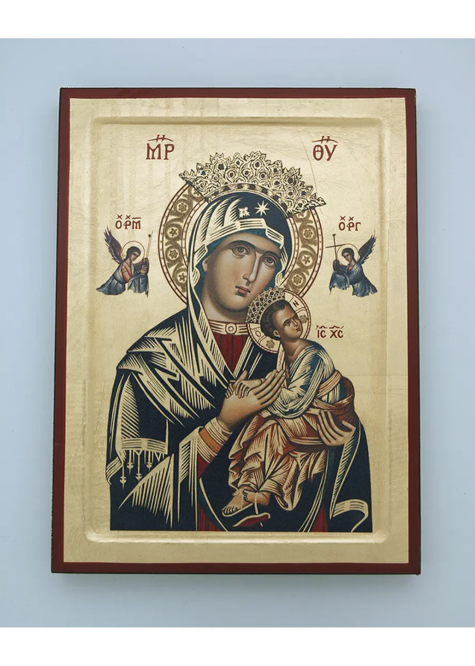 Our Lady of Perpetual Help Greek hand painted serigraph
