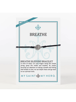 My Saint My Hero Breathe Benedictine Blessing Bracelet - silver tone/black