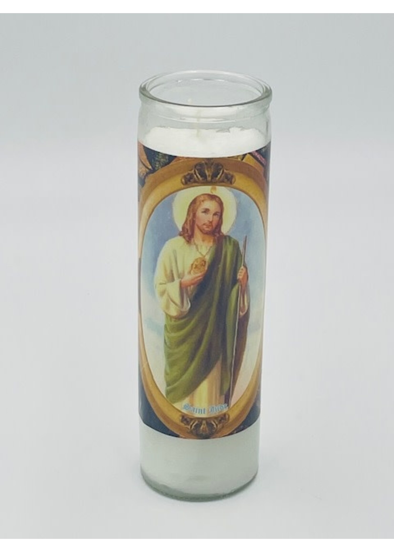 Saint Jude Glass Container Candle