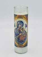 Our Lady of Perpetual Help Glass Container Candle