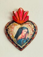 Our Lady of Sorrows Handcrafted Wood Heart