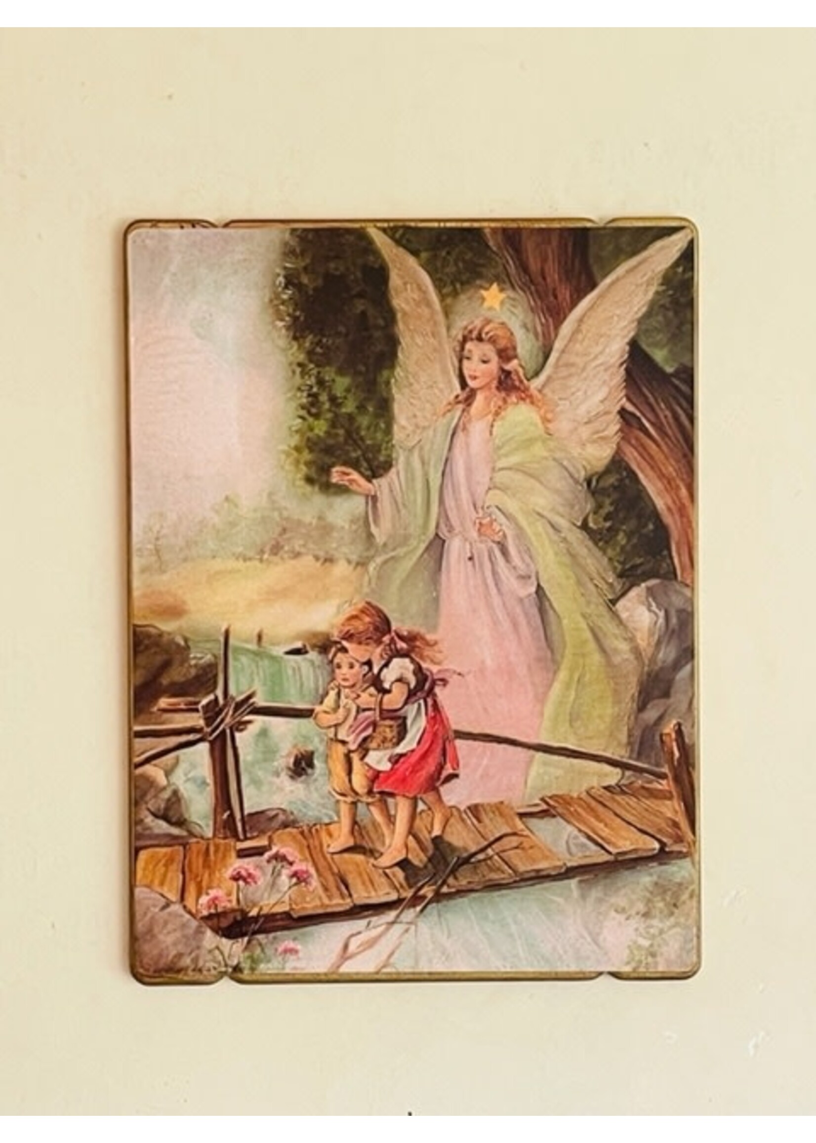 Classic Guardian Angel Wood Plaque 15" x 11"