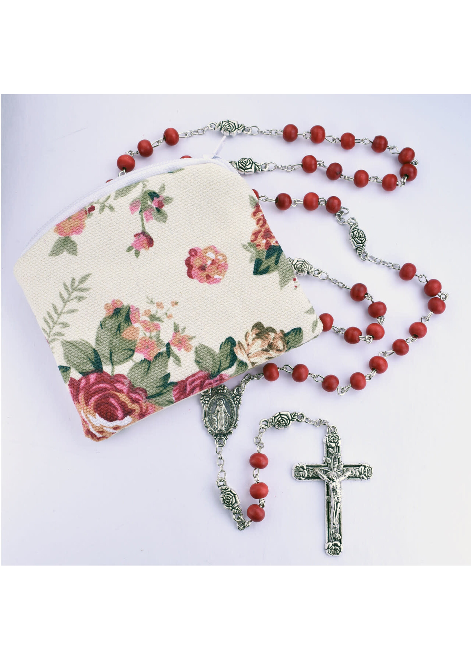 Rose Scented Rosary + Pouch