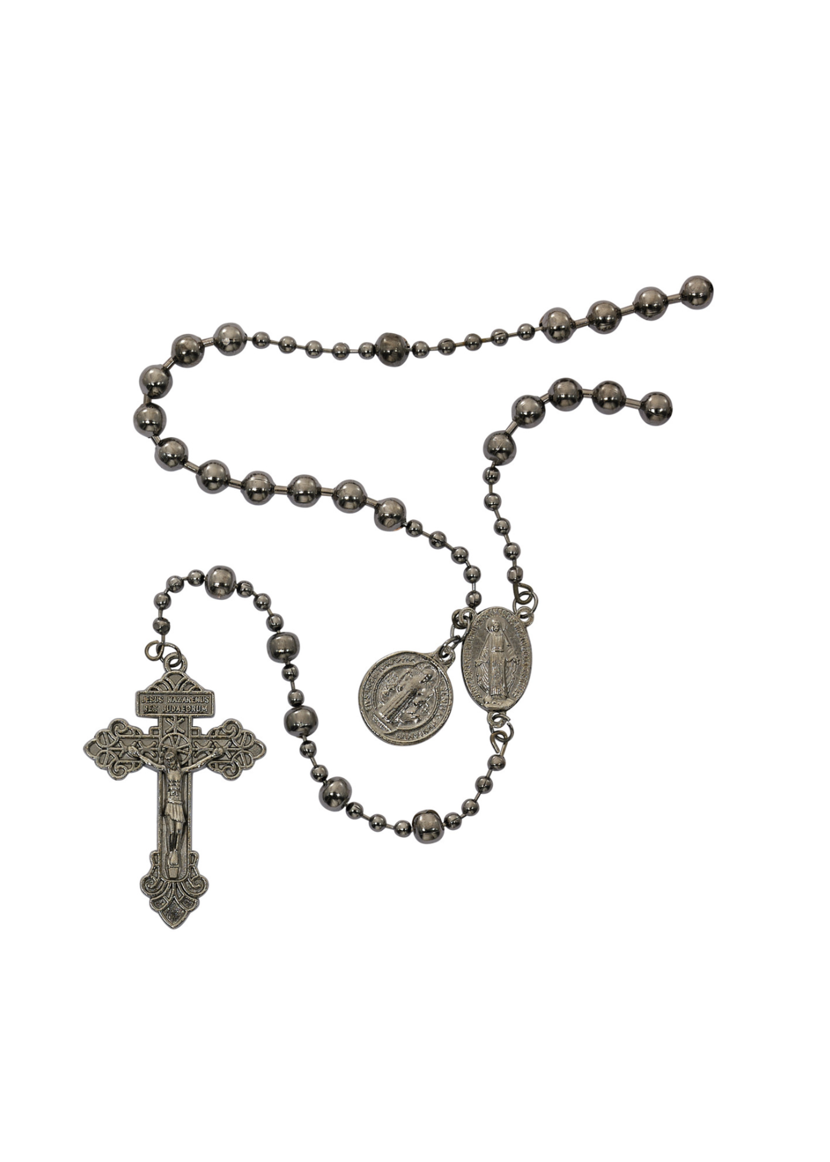 Gun Metal Saint Benedict Rosary