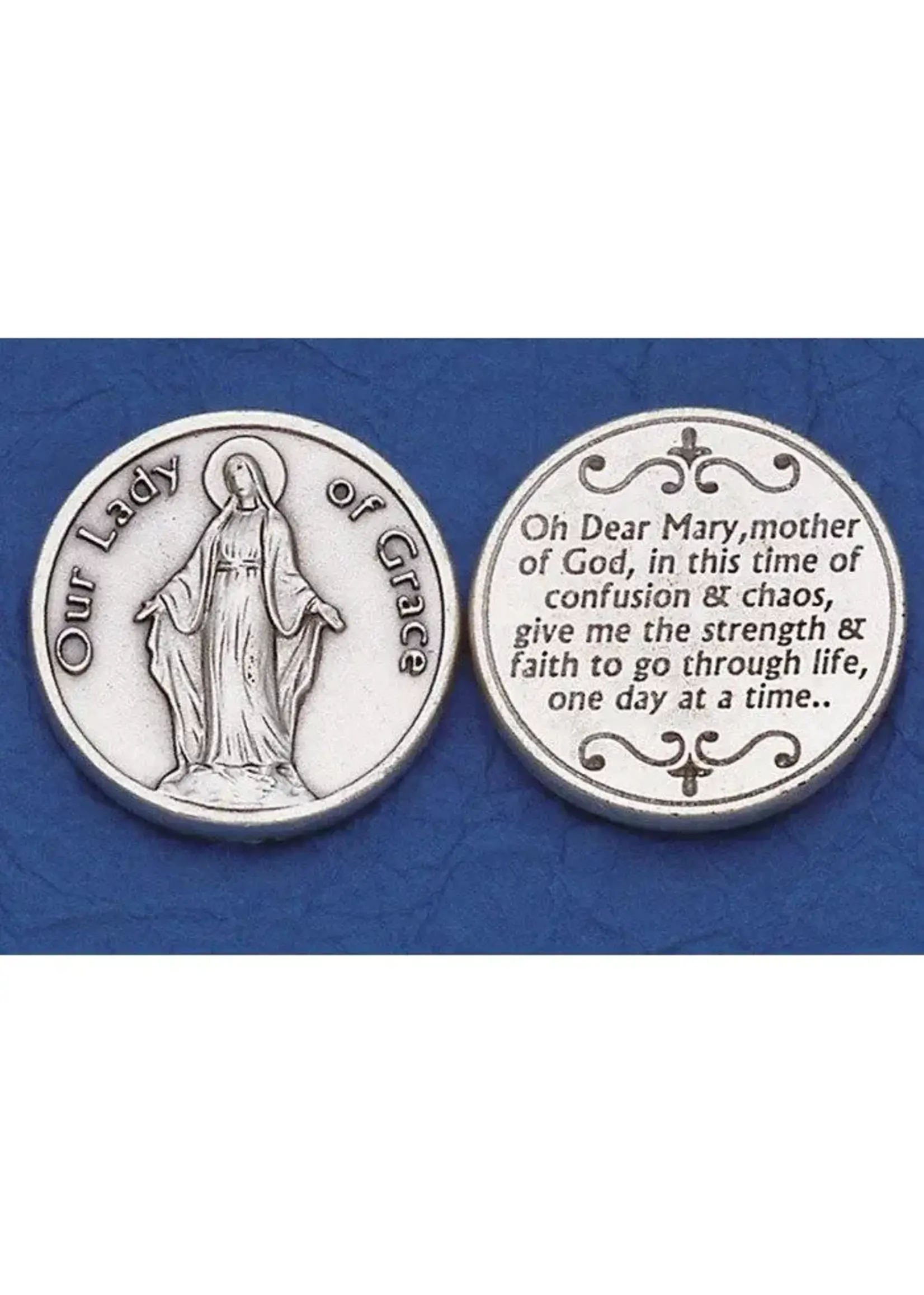 Our Lady of Grace pocket prayer token/coin