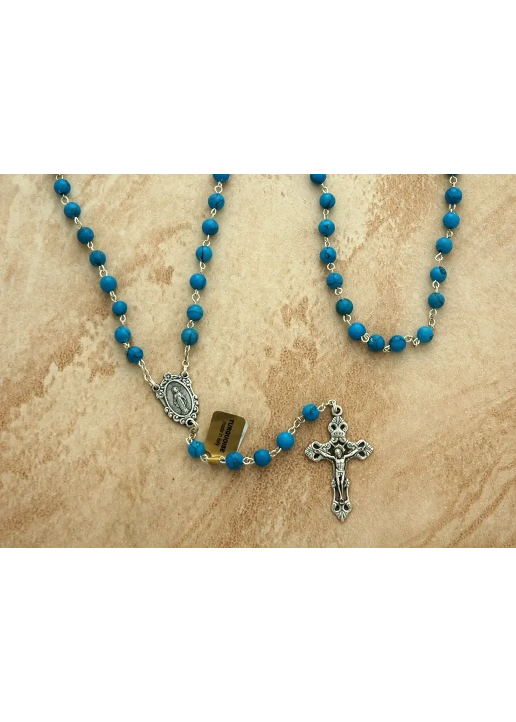 Italian Turquoise Rosary 6mm