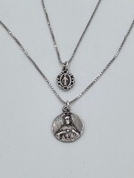 Sterling Silver Scapular + Miraculous Medals Necklace