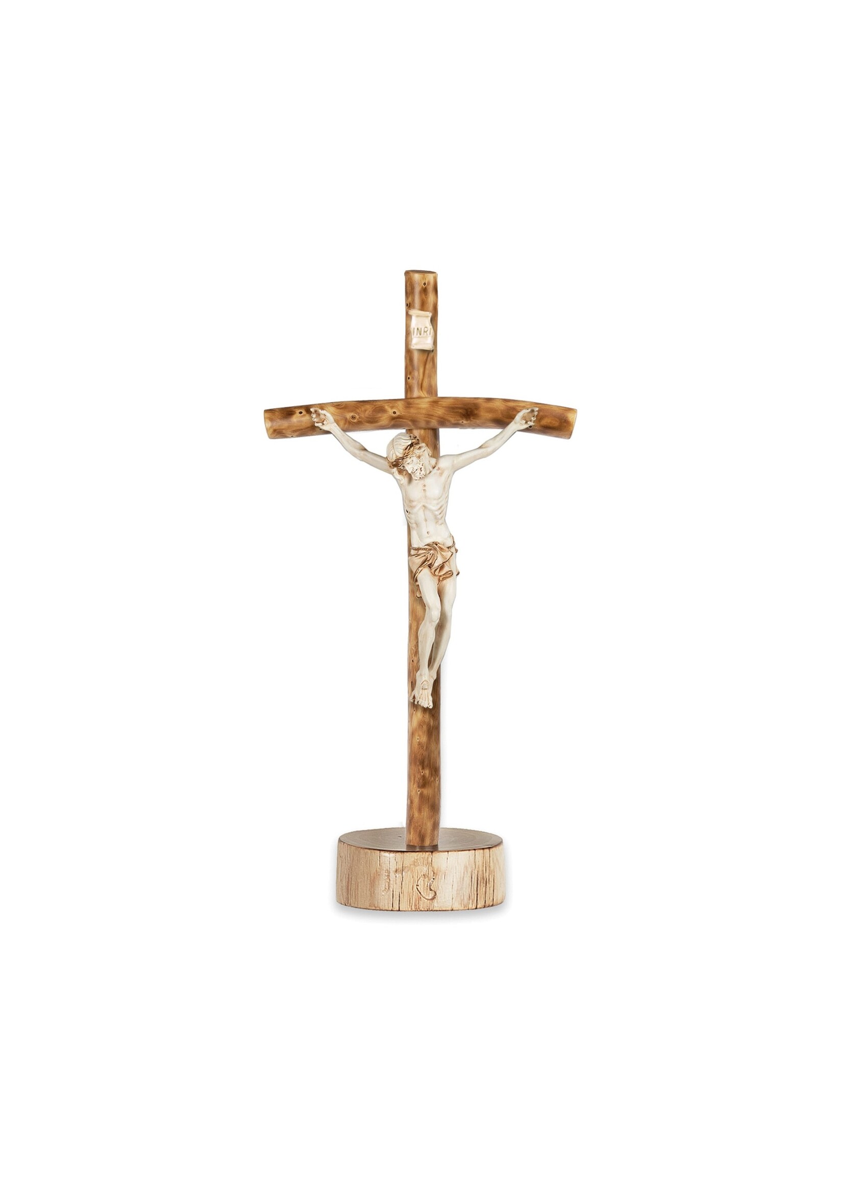 Italian Olive Wood Standing Crucifix