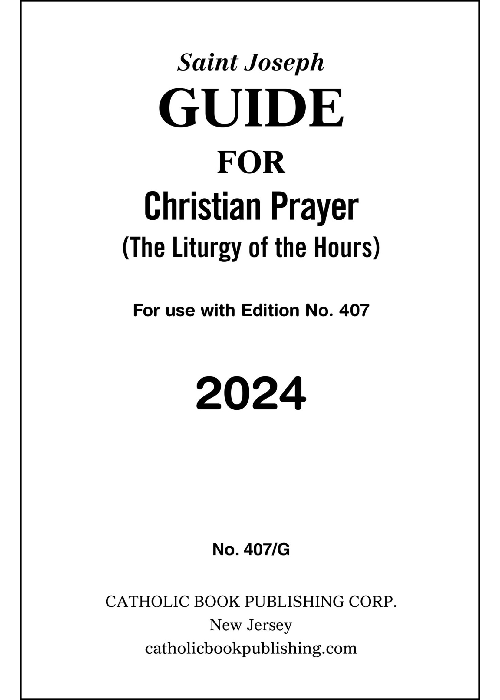2024 Christian Prayer Guide (Large Type)
