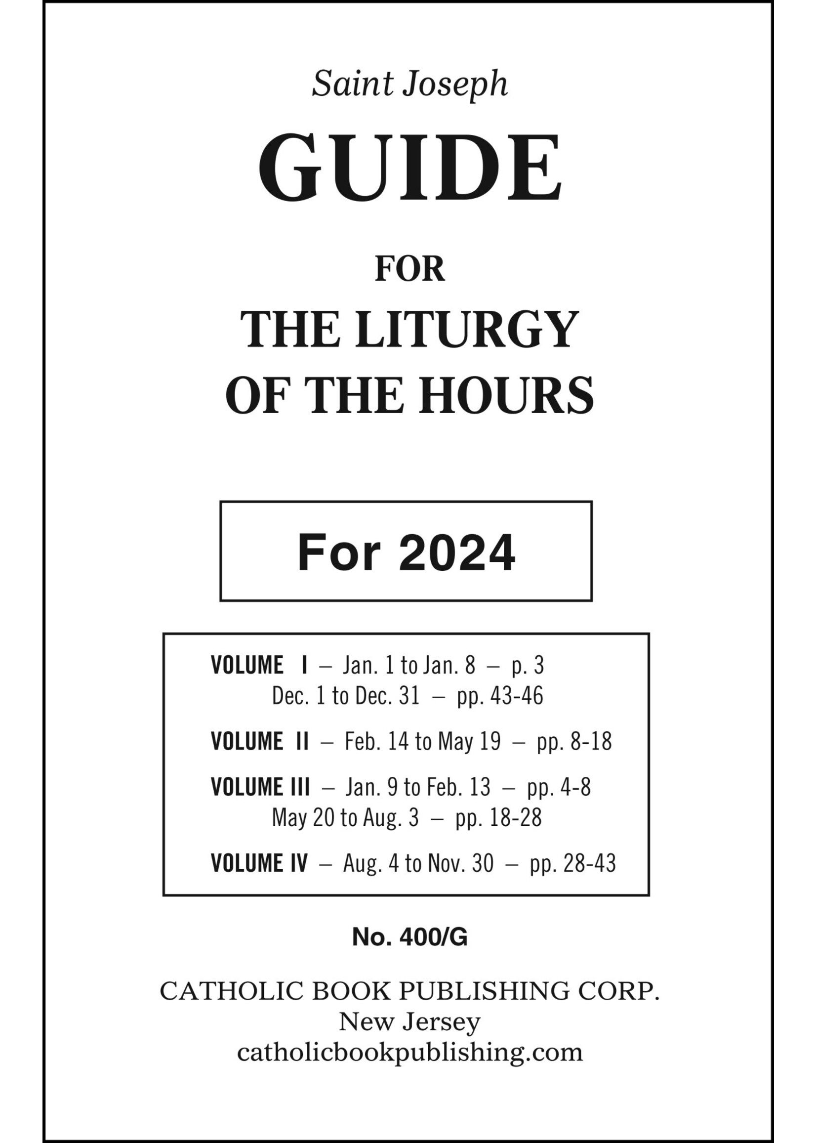 2024 Liturgy of the Hours Guide