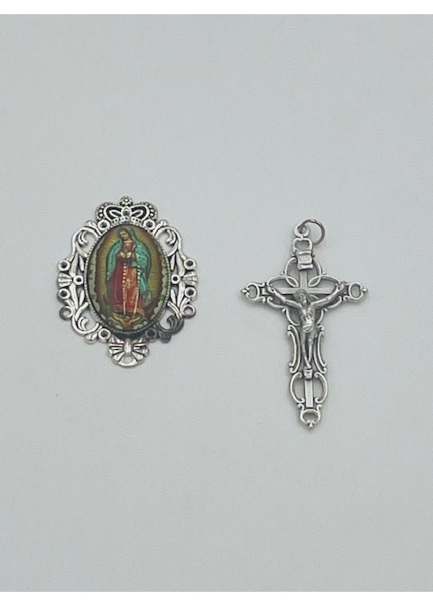Our Lady of Guadalupe Rosary Center + Crucifix Set