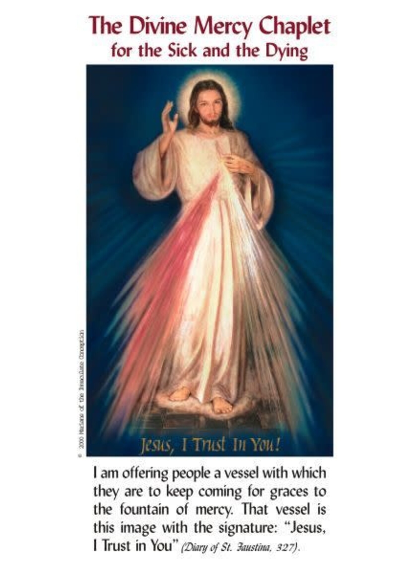 Divine Mercy Chaplet for the Sick & Dying Pamphlet