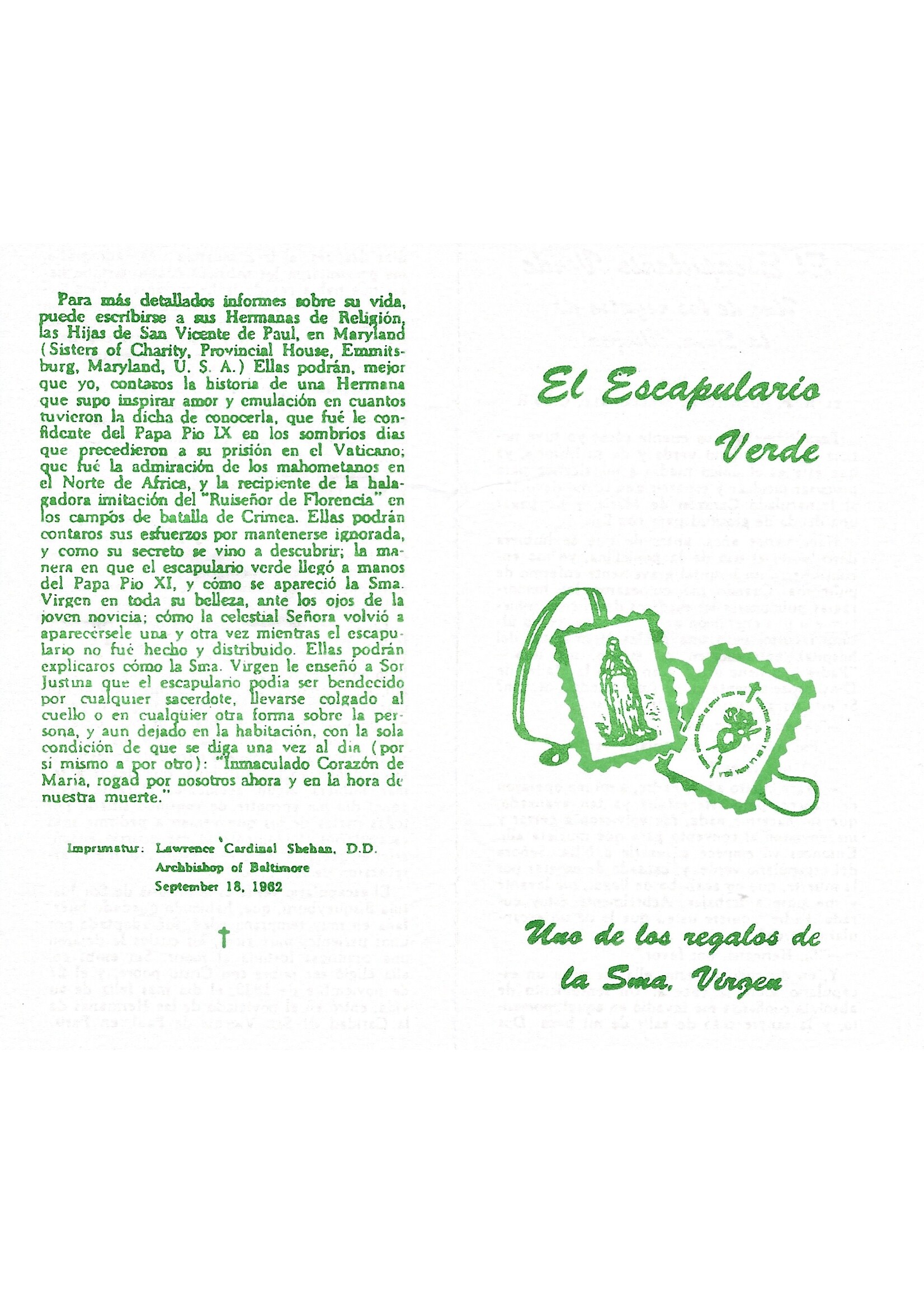 Green Scapular, Spanish