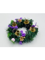 Advent Wreath with Purple Ribbons