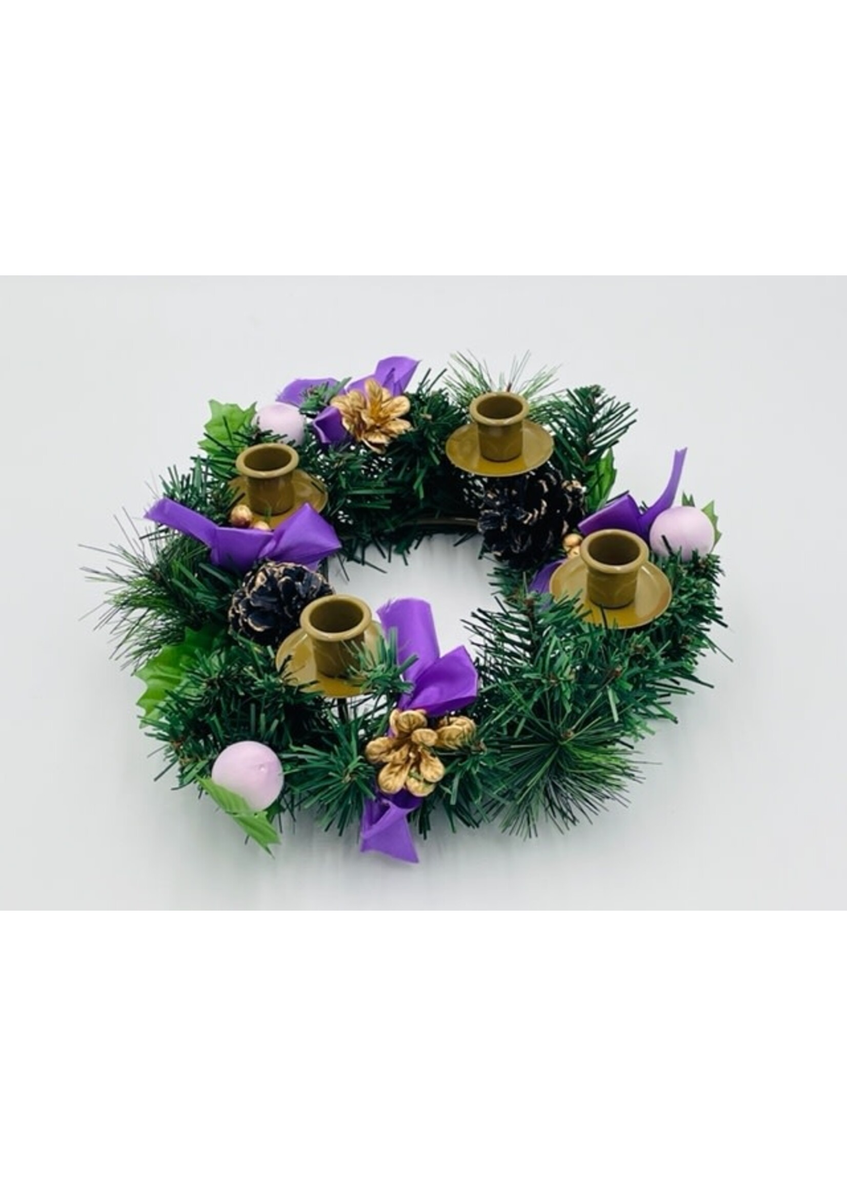 Advent Wreath with Purple Ribbons