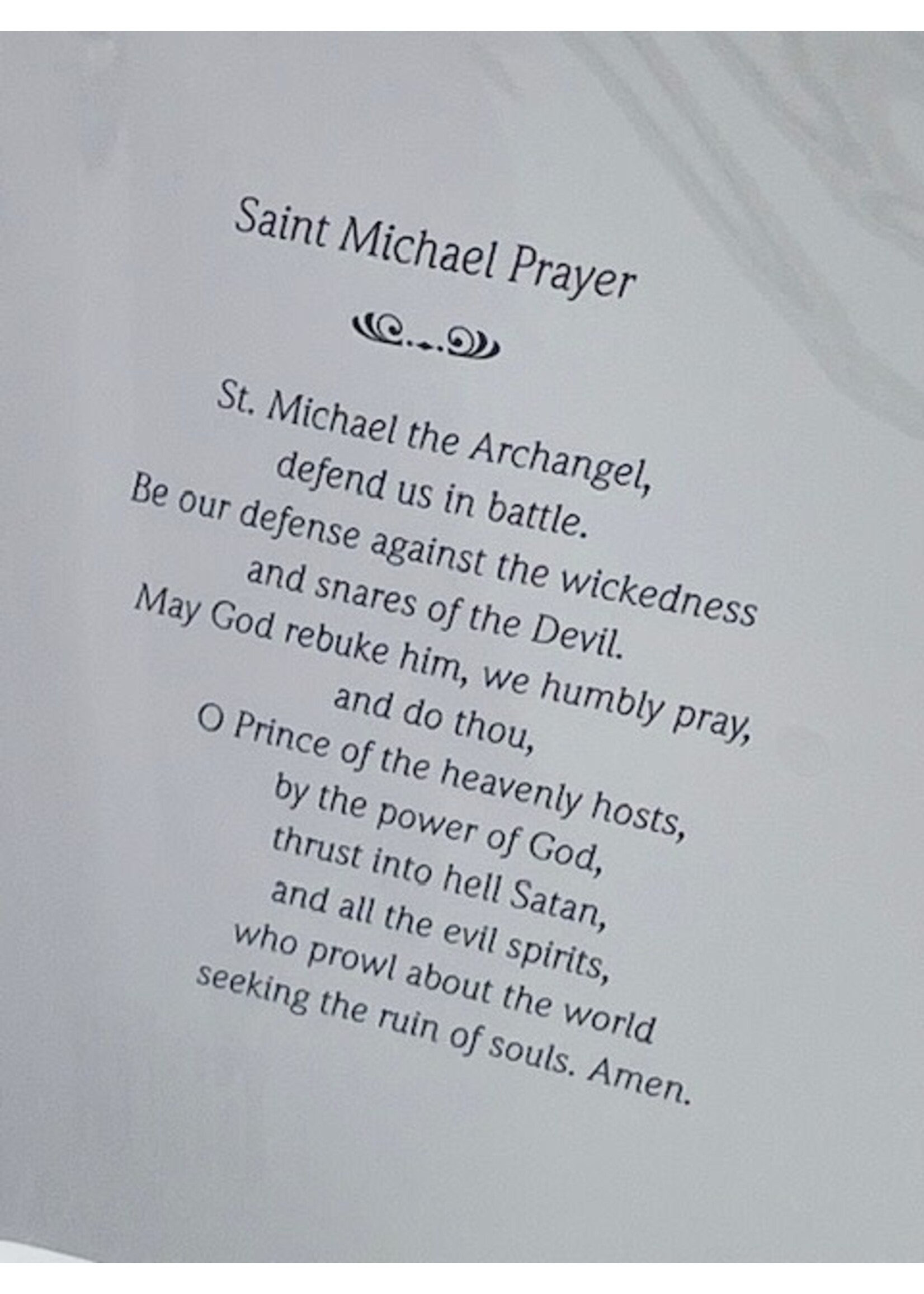 St Michael Greeting Card with Prayer Token