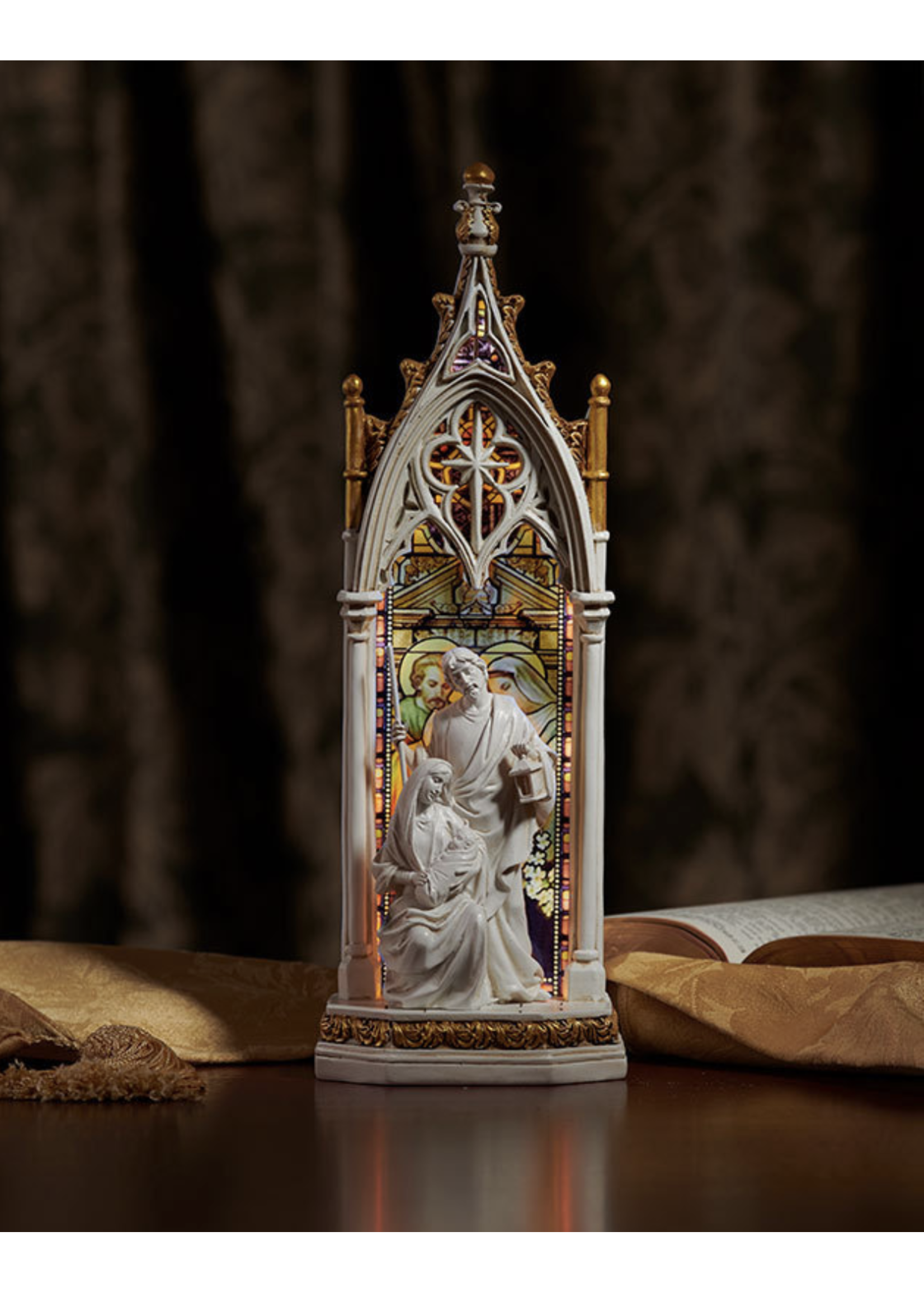 Holy Family Illuminated Gothic Window Figurines